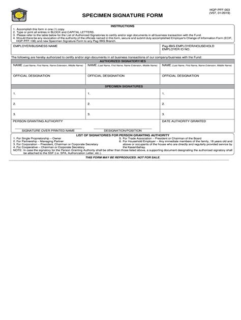 hqp-pff-003|Specimen Signature Form: HQP.